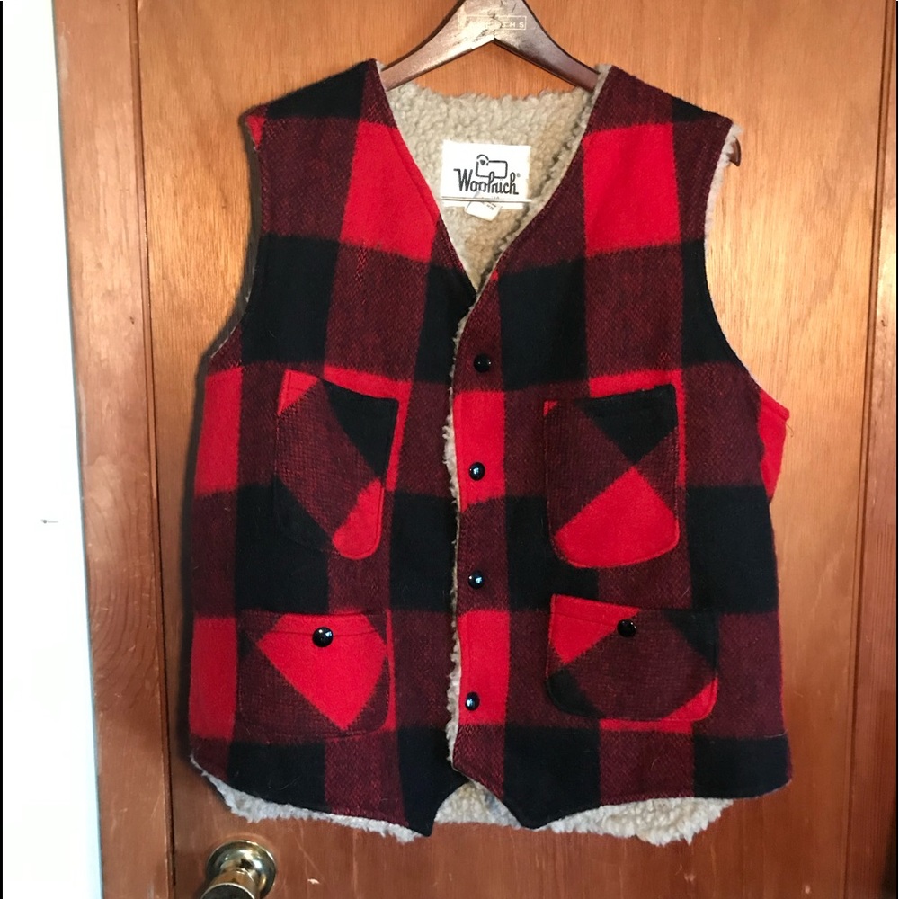 WOOLRICH -- Vintage Buffalo Plaid Sherpa Vest